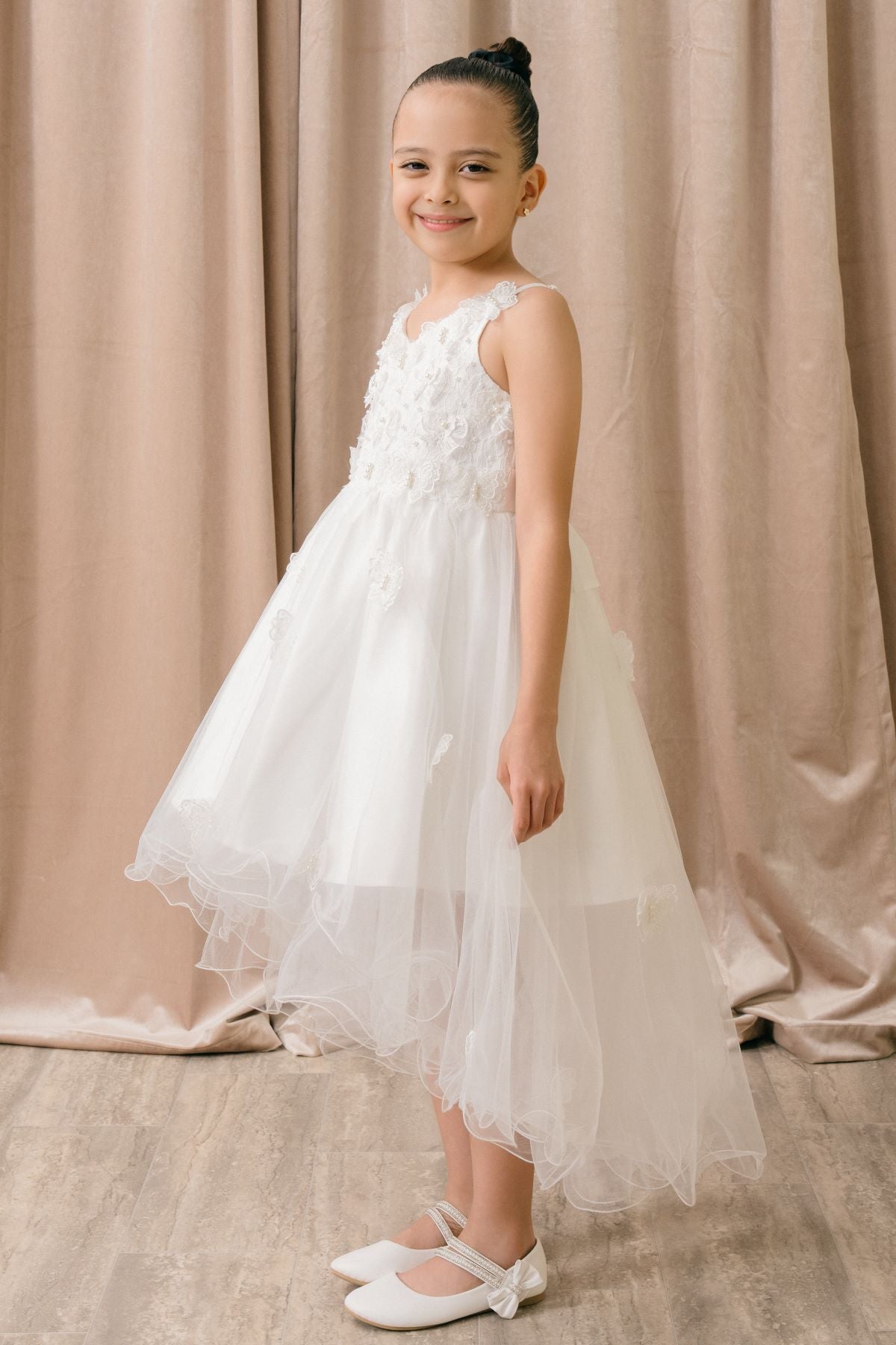 Flower Girl Dresses Lace Applique A Line Flower Girl Dress White