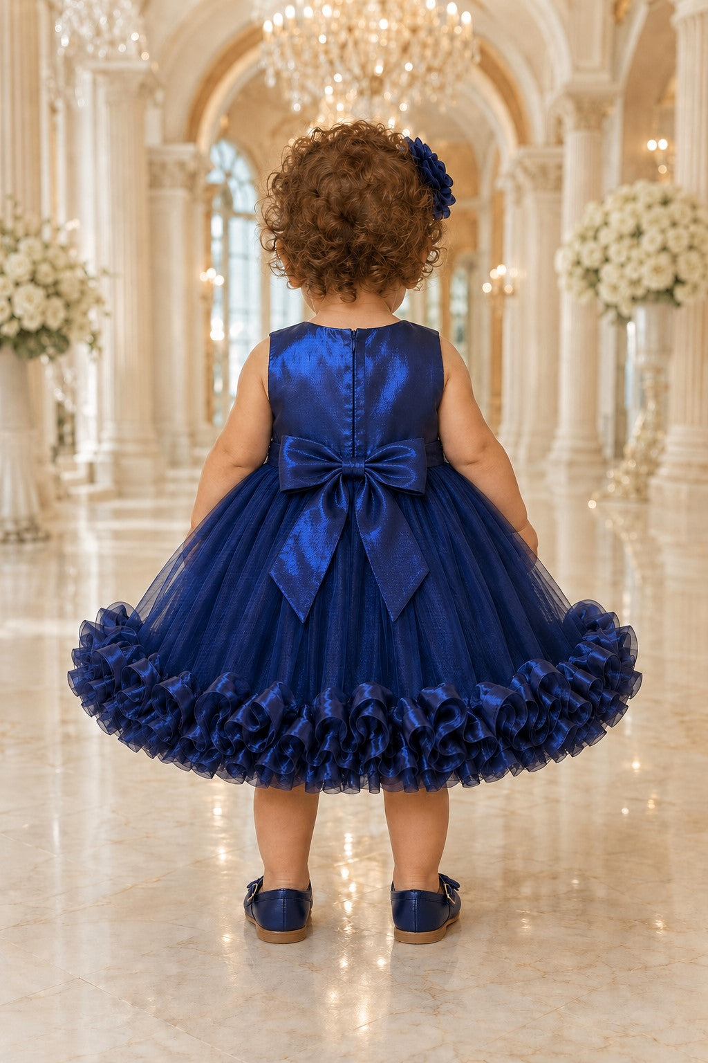 Scoop Neck Sleeveless Tulle Ruffle Baby Ball Gown Cinderella Couture 9212B