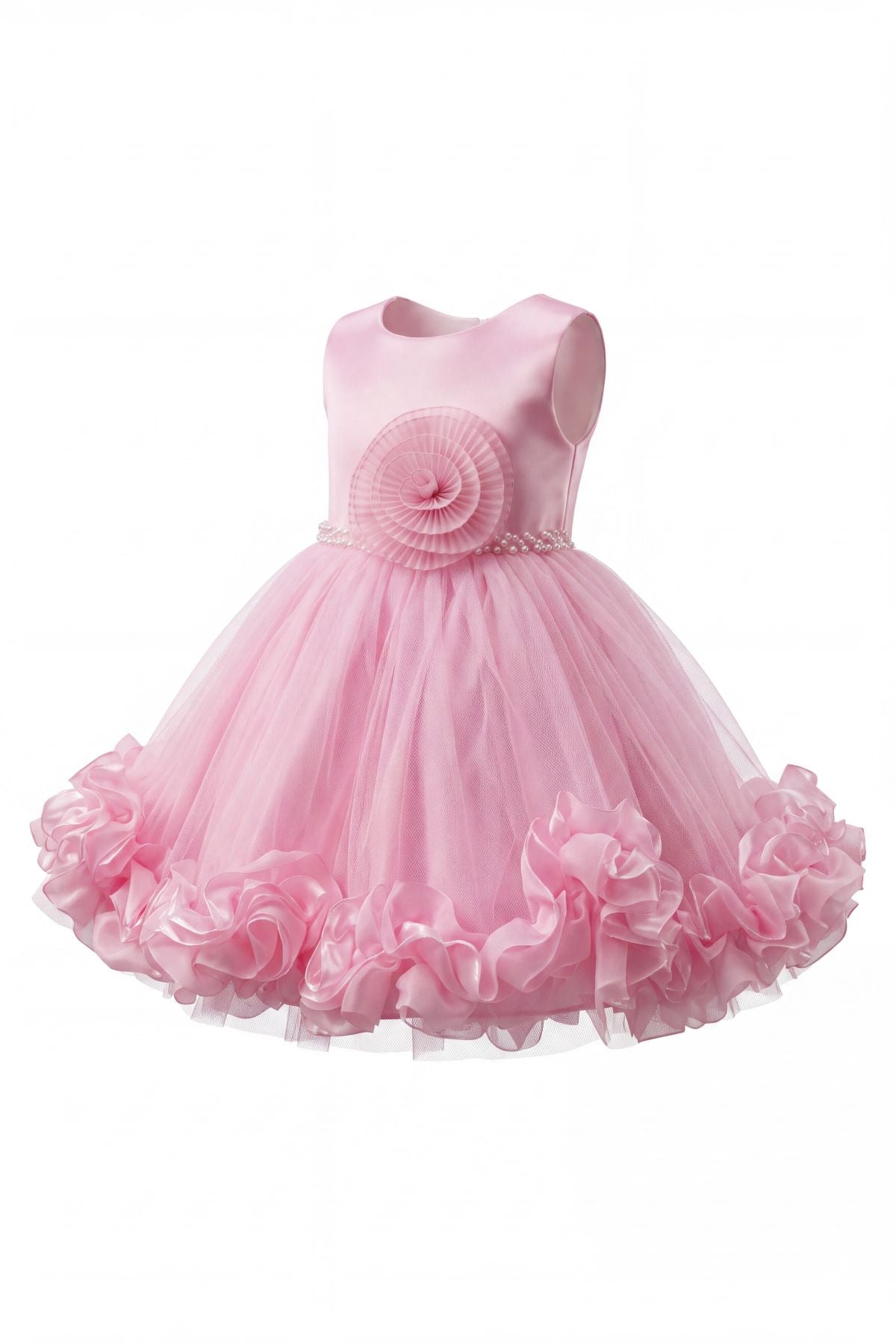 Scoop Neck Sleeveless Tulle Ruffle Baby Ball Gown Cinderella Couture 9212B
