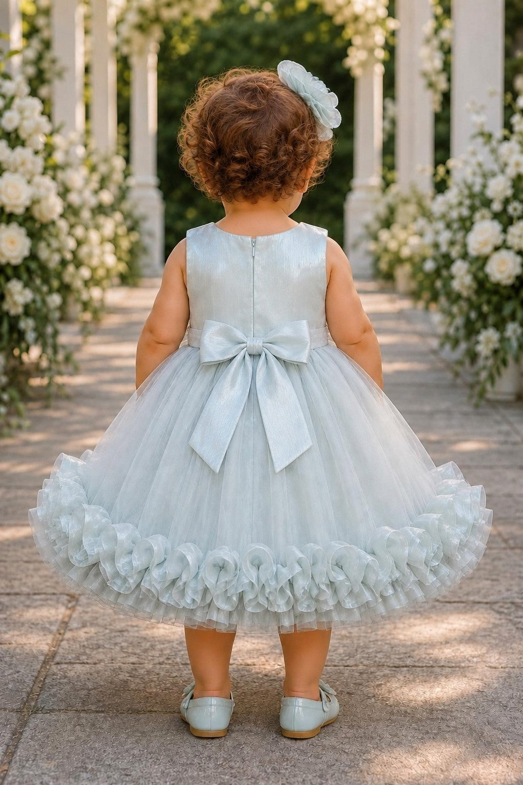 Scoop Neck Sleeveless Tulle Ruffle Baby Ball Gown Cinderella Couture 9212B