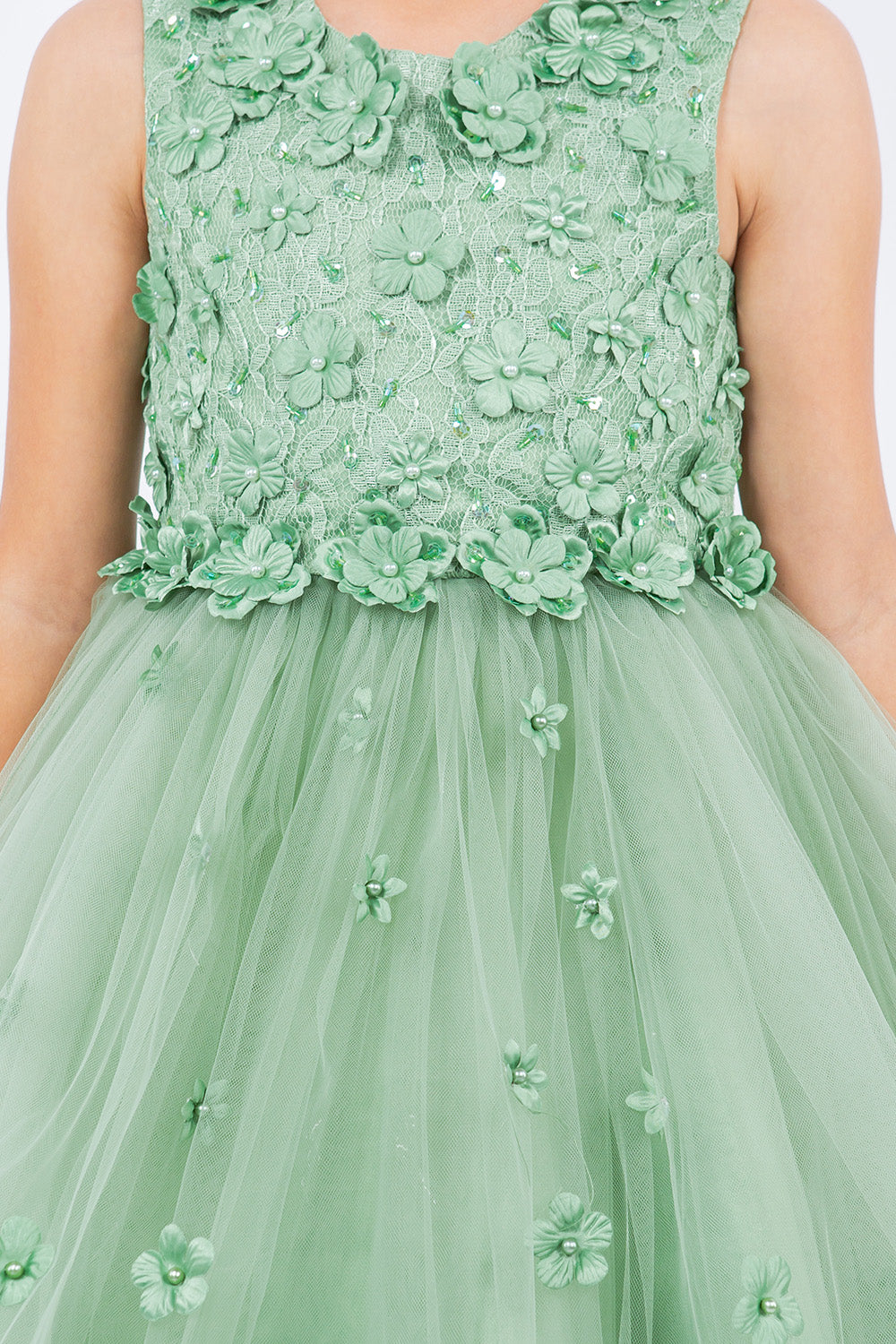 Cinderella Couture 9219 Flower Girl 3D Floral Applique A Line Short Dress