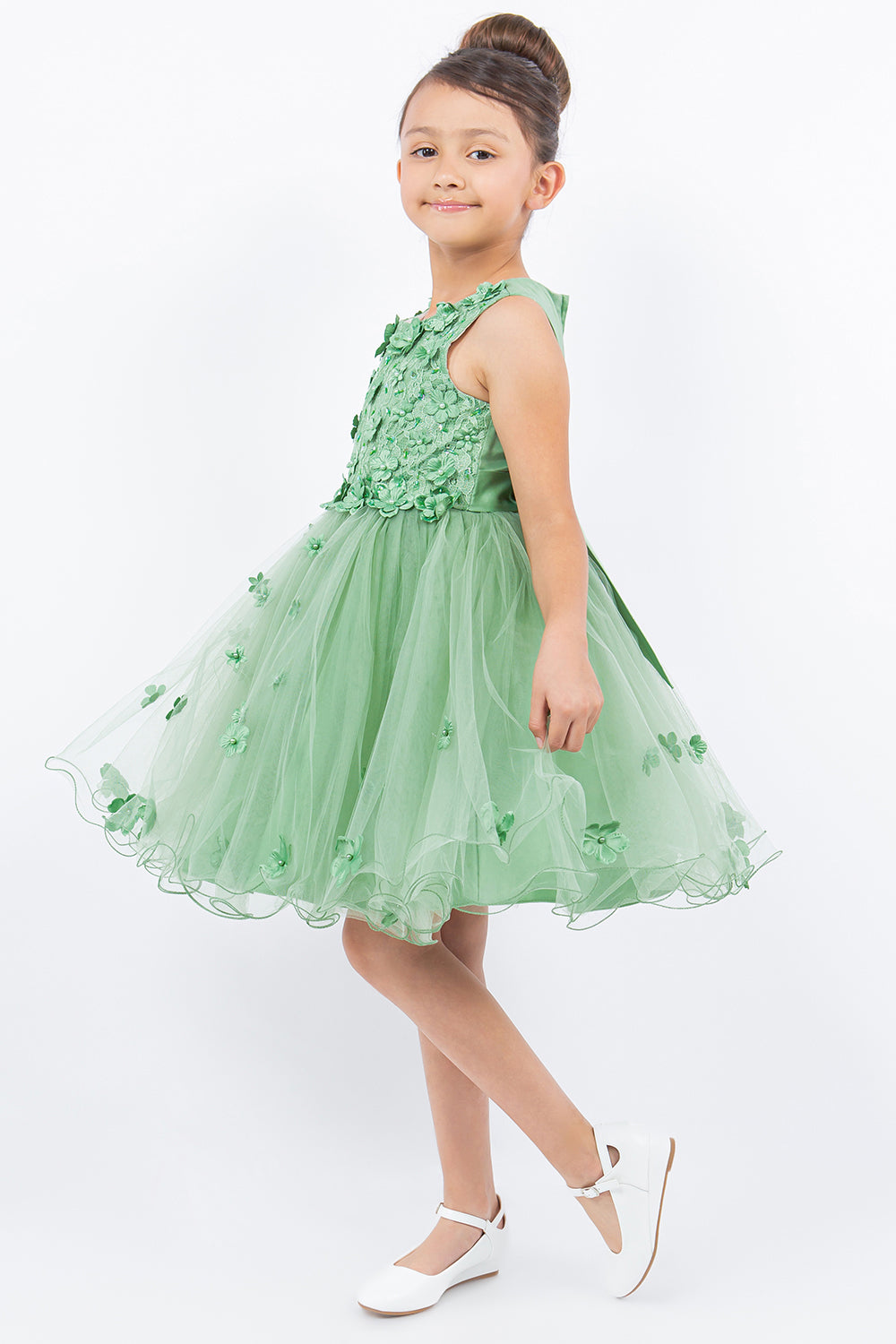 Cinderella Couture 9219 Flower Girl 3D Floral Applique A Line Short Dress