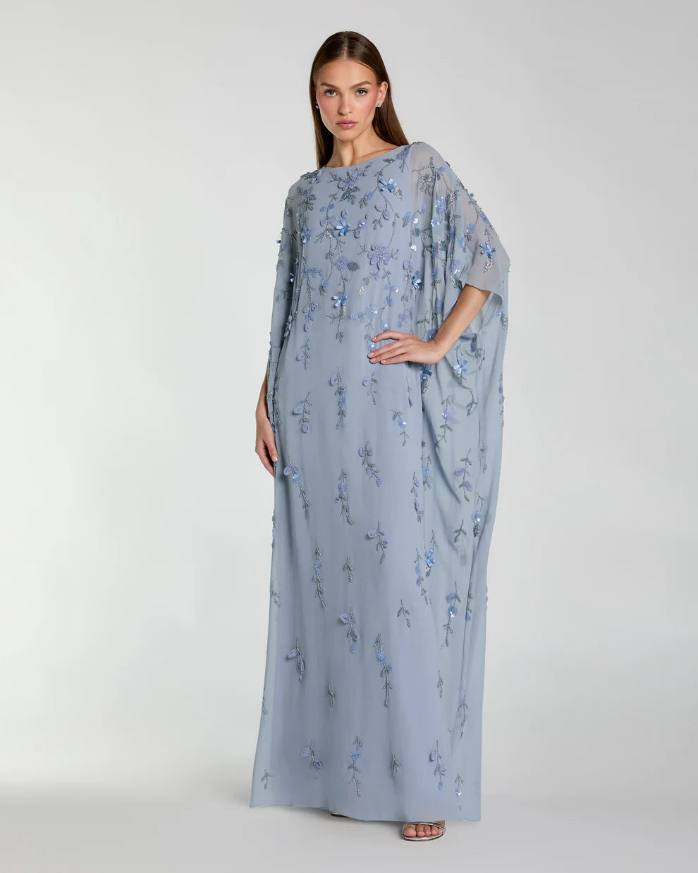 Long Floral Dress Mother of the Bride Formal Mac Duggal 9242