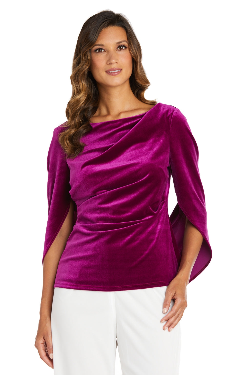 R&M Richards 9250 Velvet Top with Drape Sleeves