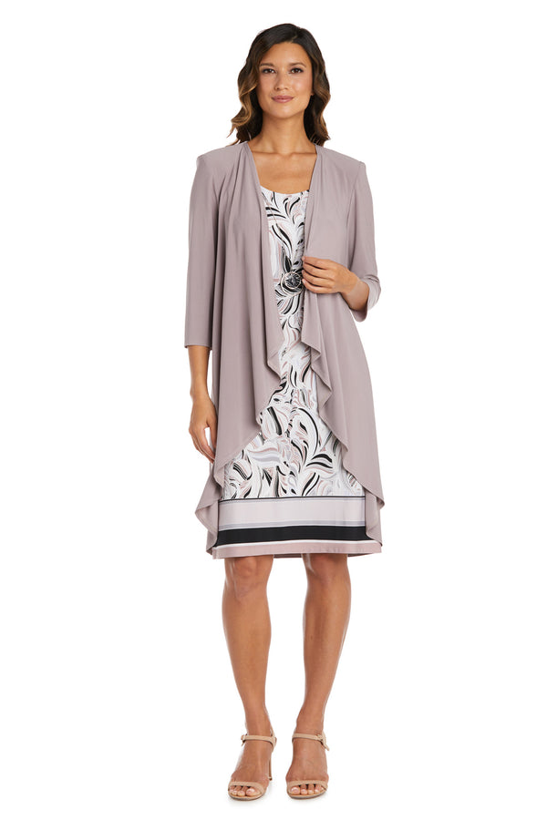 Short Two Piece Print Dress Mother of the Bride R&M Richards 9267