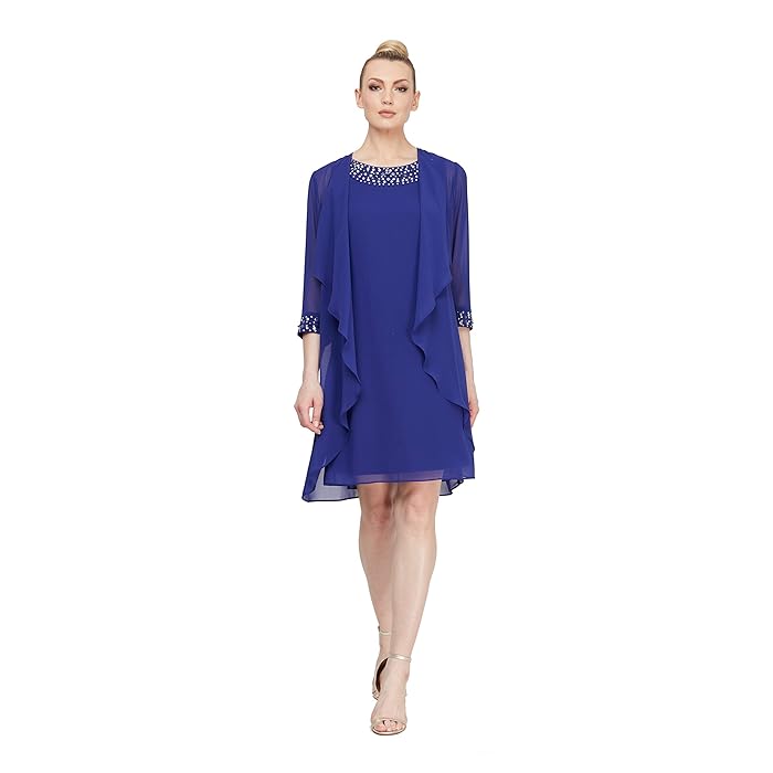 SL Fashions 9270367 Petite Short Jacket Dress