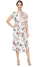 Mother of the Bride Dresses Floral Petite Tiered Tea Length Dress Ivory/Pink