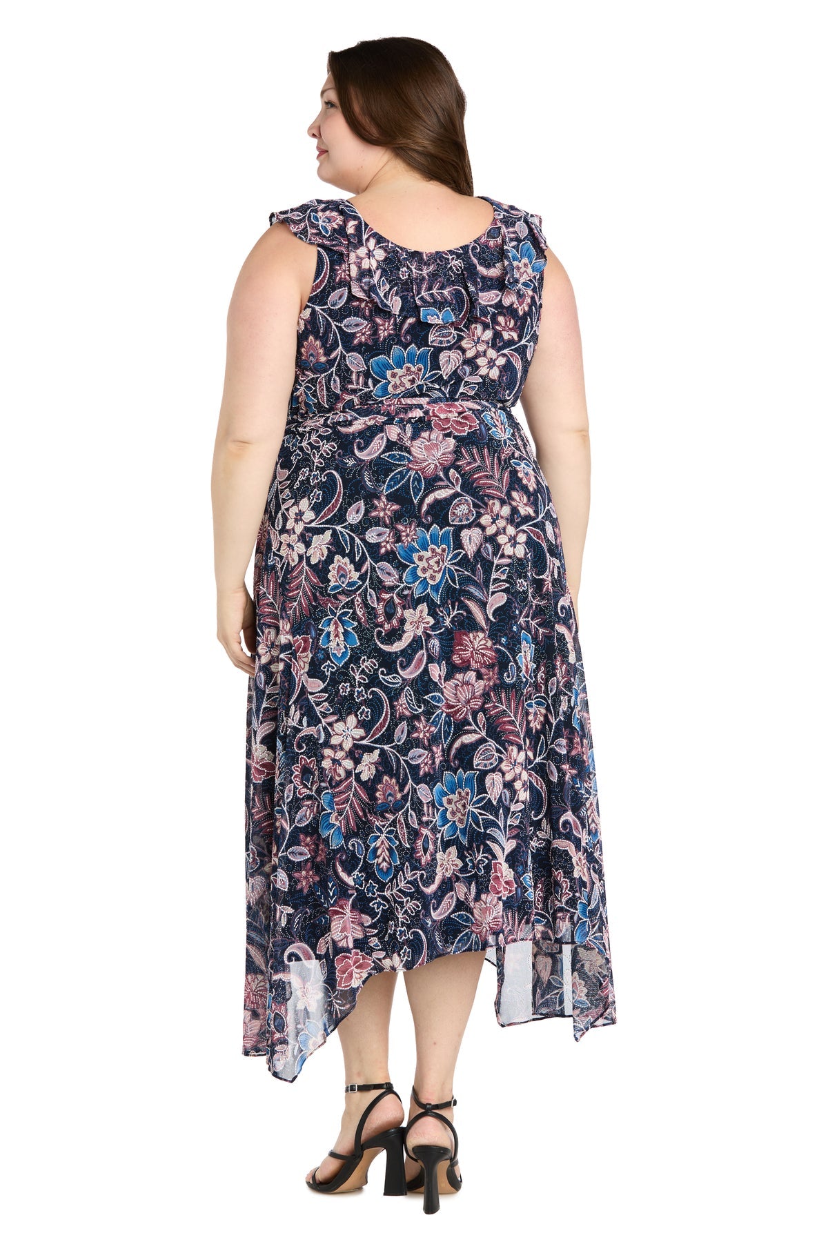 R&M Richards 9294W Printed Plus Size High Low Dress