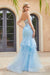 Prom Dresses Long Layered Formal Prom Mermaid Dress Blue
