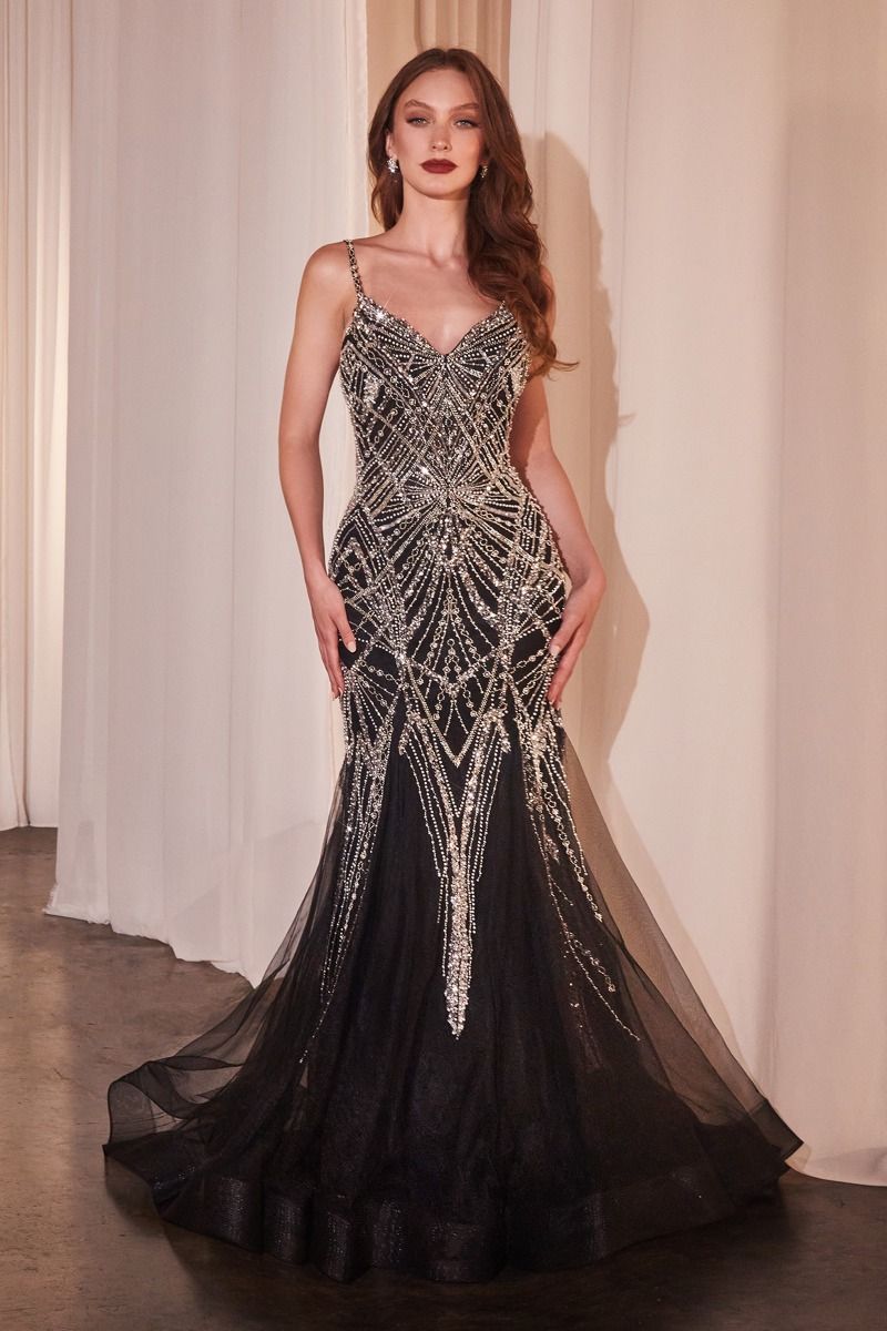 LaDivine 9317 Long Mermaid Formal Beaded Prom Dress