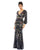 Formal Dresses Wrap Over Beaded Long Sleeve Formal Dress Midnight Multi