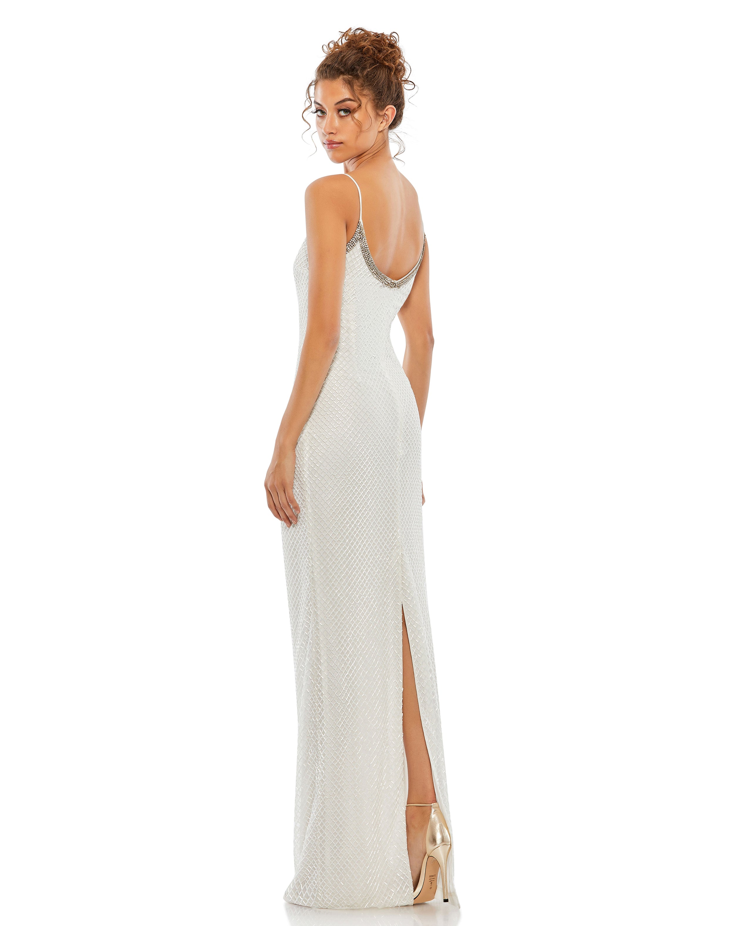 Formal Dresses Long Formal Spaghetti Strap Gown White