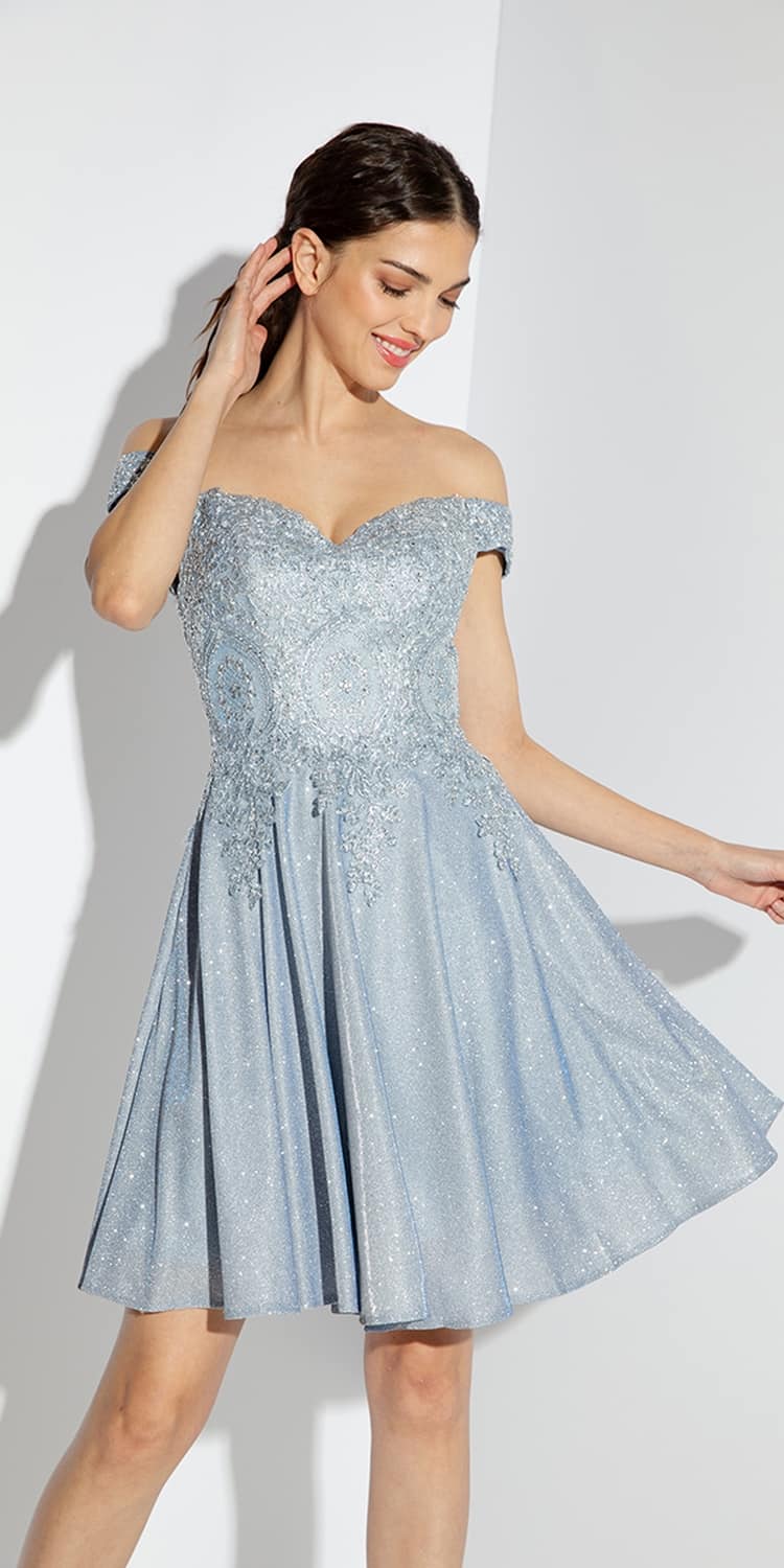 Cocktail Dresses Short A Line Lace Cocktail Dress Eureka Fashion 9366 Ice Blue