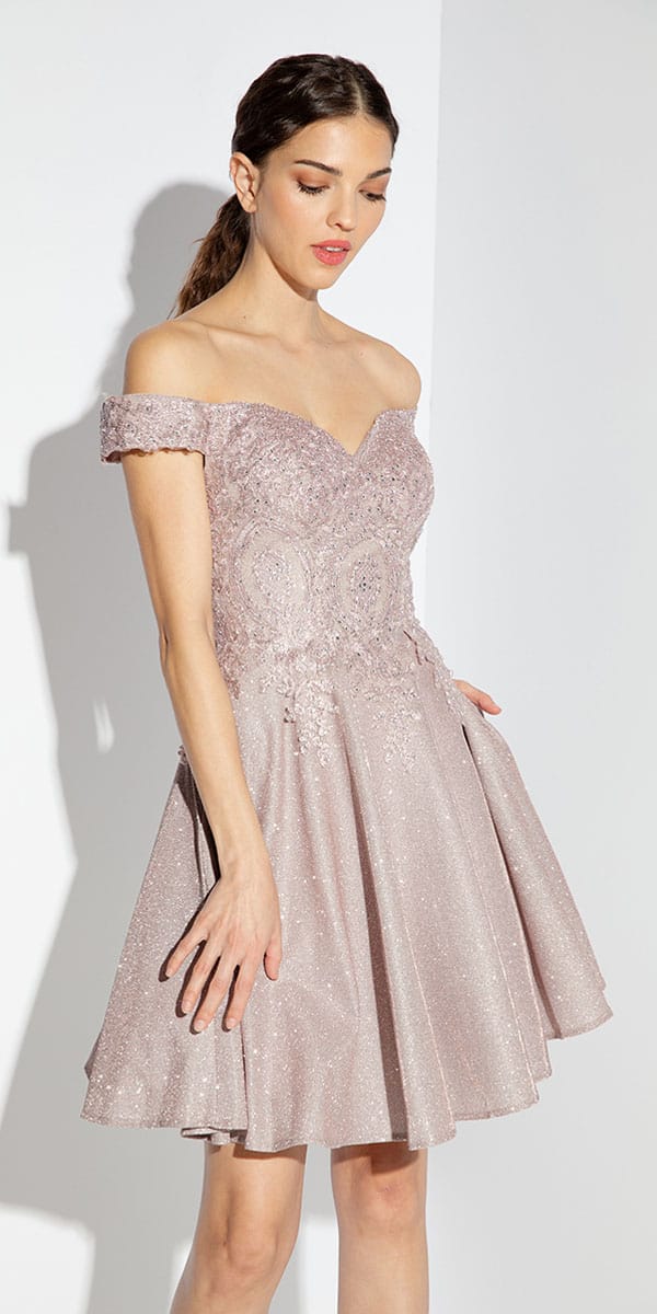 Cocktail Dresses Short A Line Lace Cocktail Dress Eureka Fashion 9366 Rose Gold