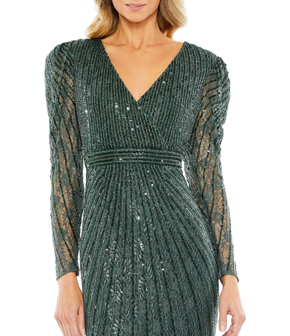 Cocktail Dresses Long Sleeve Cocktail Fitted Midi Dress Deep Green