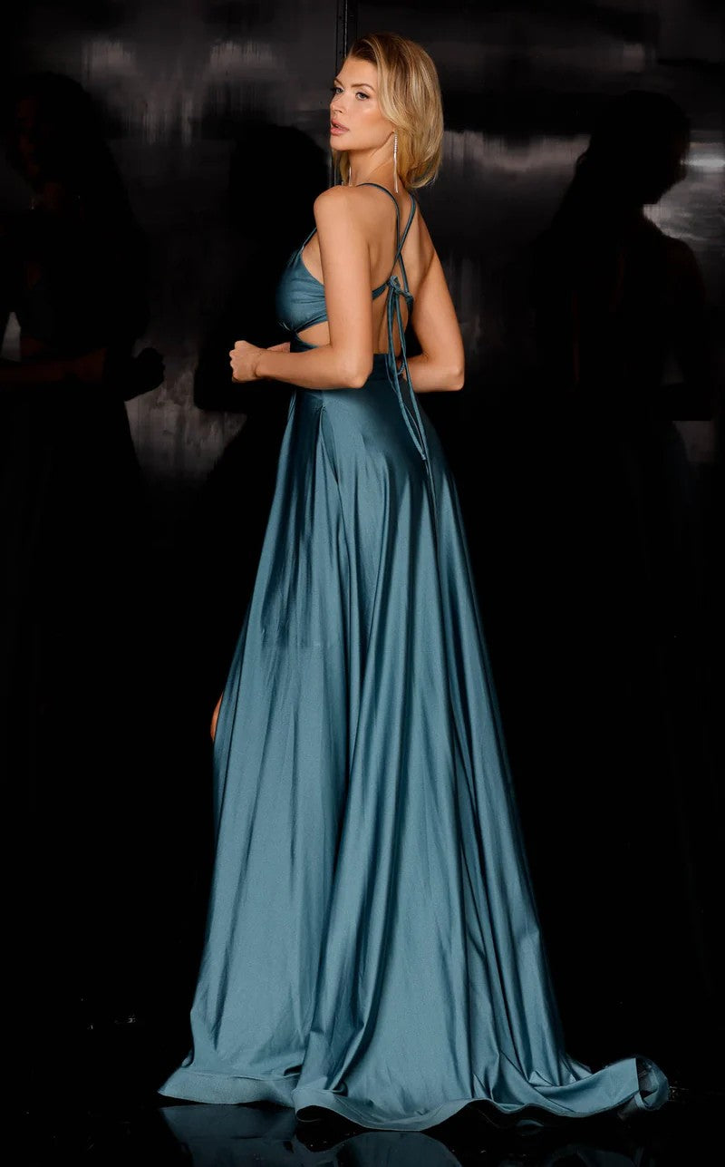 Jessica Angel 936 Prom Slit Long Formal A Line Evening Dress
