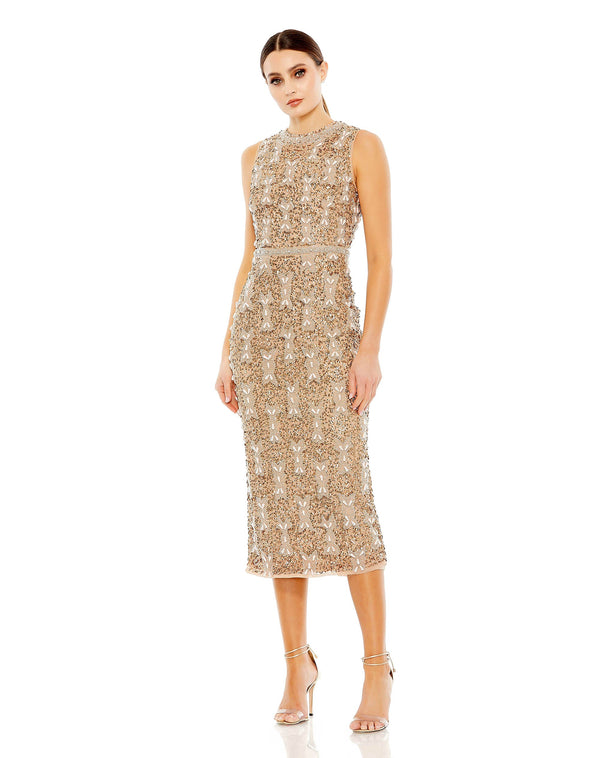 Short Cocktail Sequin Beaded Midi Dress–Sequin Beaded Cocktail Midi Short–Mac Duggal 93764