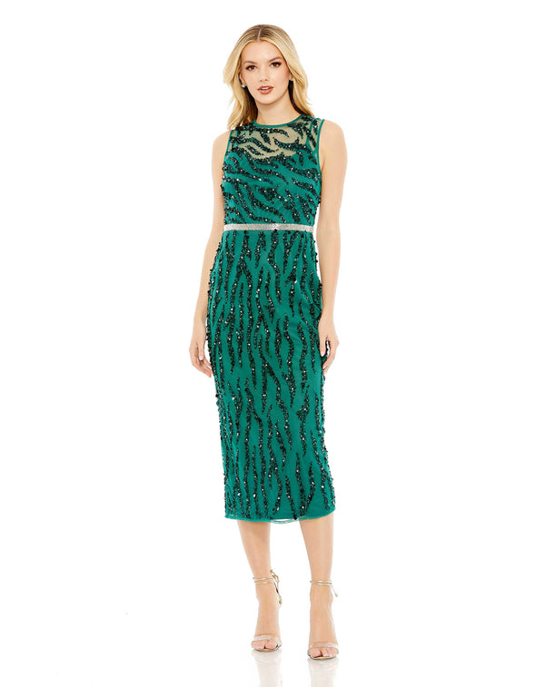 Sequin Short Cocktail Midi Dress–Sequin Cocktail Midi Short–Mac Duggal 93765