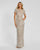 Mother of the Bride Dresses Long Mother of the Bride Sequin Formal Dress Nude Silver