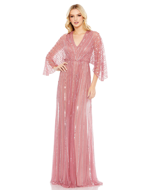 Long Formal Beaded Evening Dress by Mac Duggal 93841