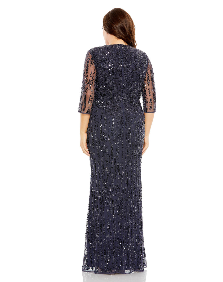 Plus Size Dresses Long Sequin Plus Size Formal Dress Midnight