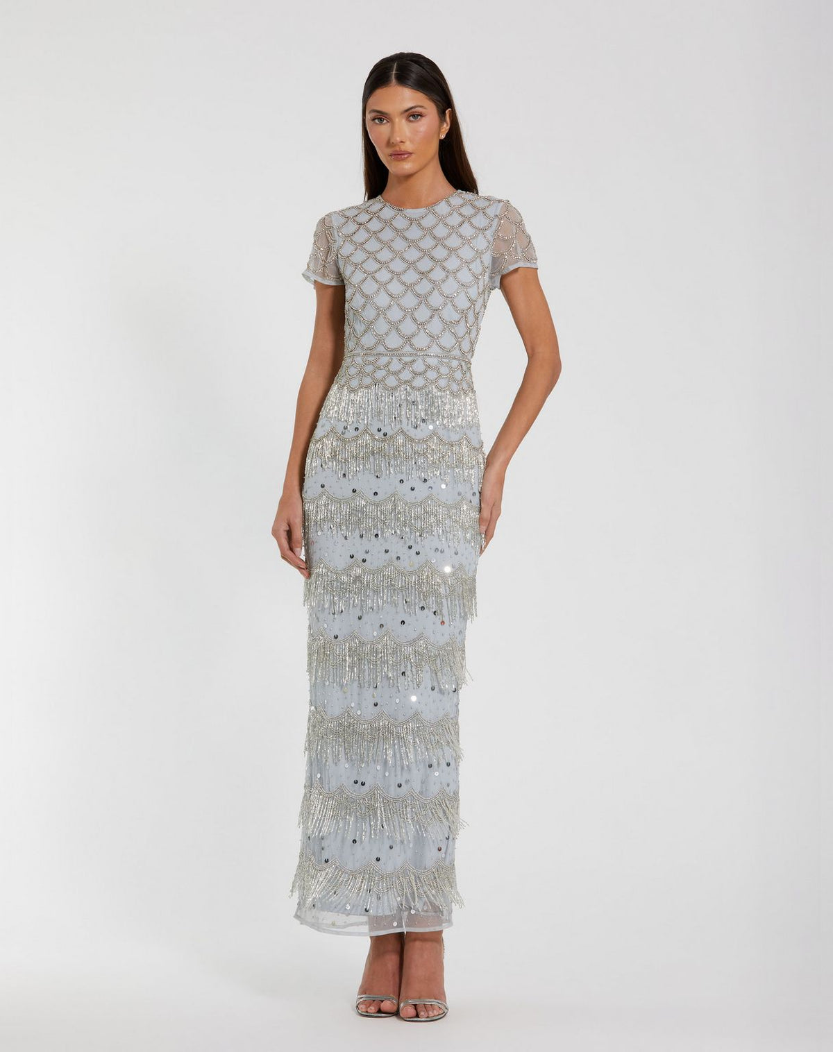 Formal Dresses Fitted Ruffle Long Formal Evening Dress Seafoam