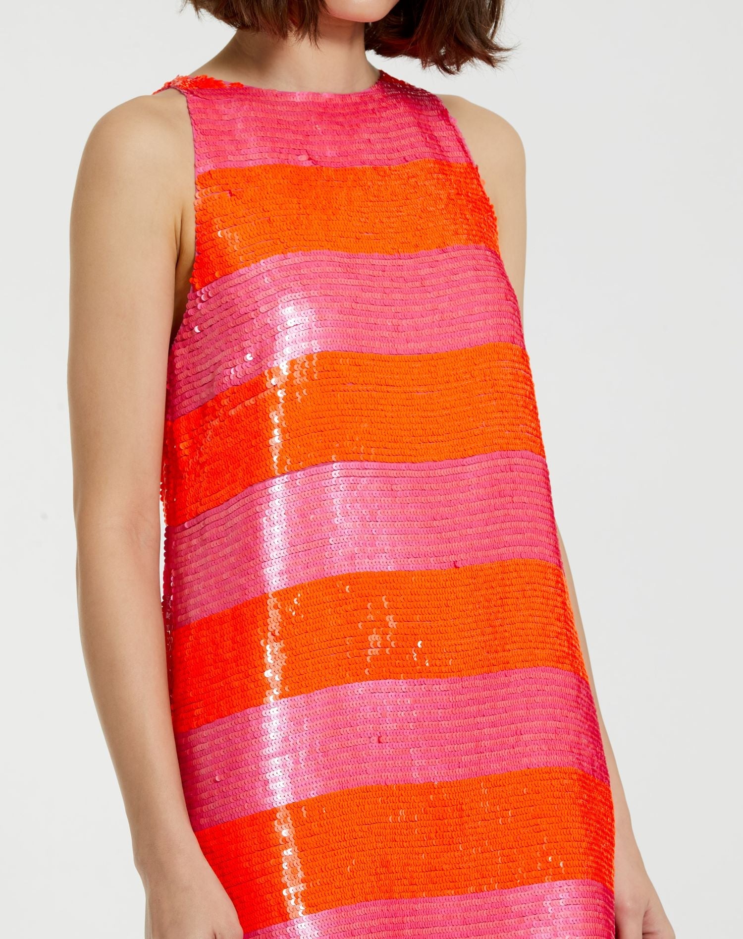 Mac Duggal 94093 Short Sequin Stripped Cocktail Mini Dress