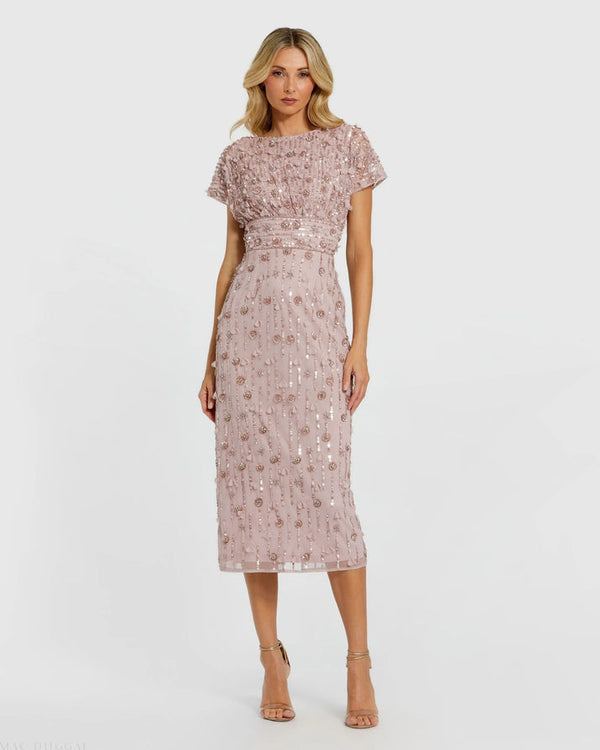 Sequin Short Floral Mini Beaded Cocktail Dress Mac Duggal 9994117