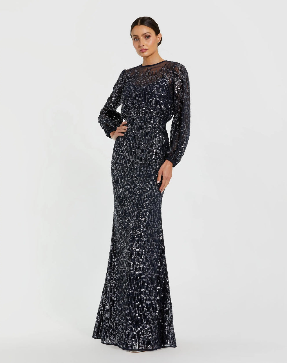 Mac Duggal 94127 Long Beaded Sequin Formal Mother of the Bride Dress