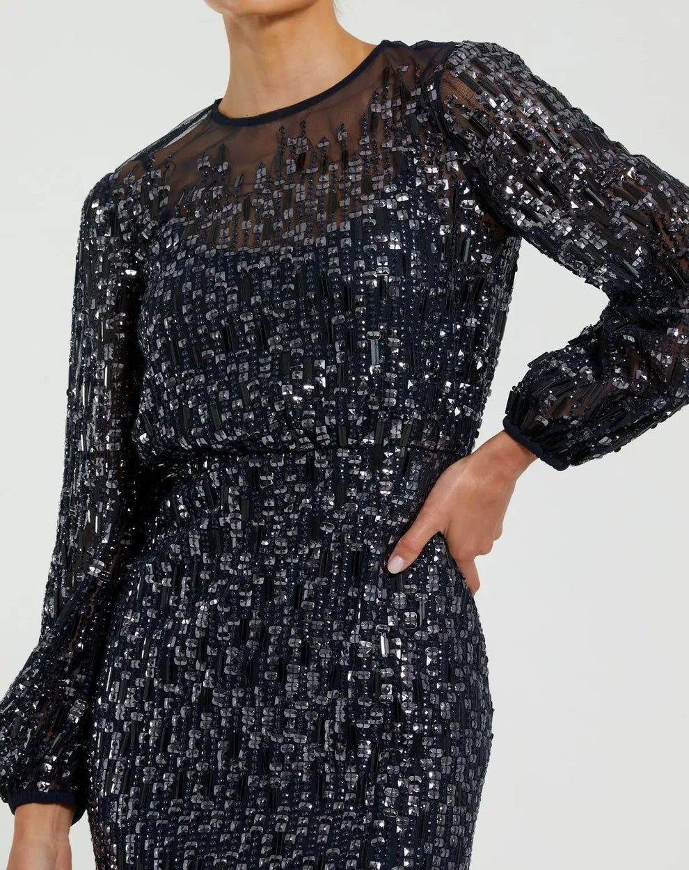 Mac Duggal 94127 Long Beaded Sequin Formal Mother of the Bride Dress