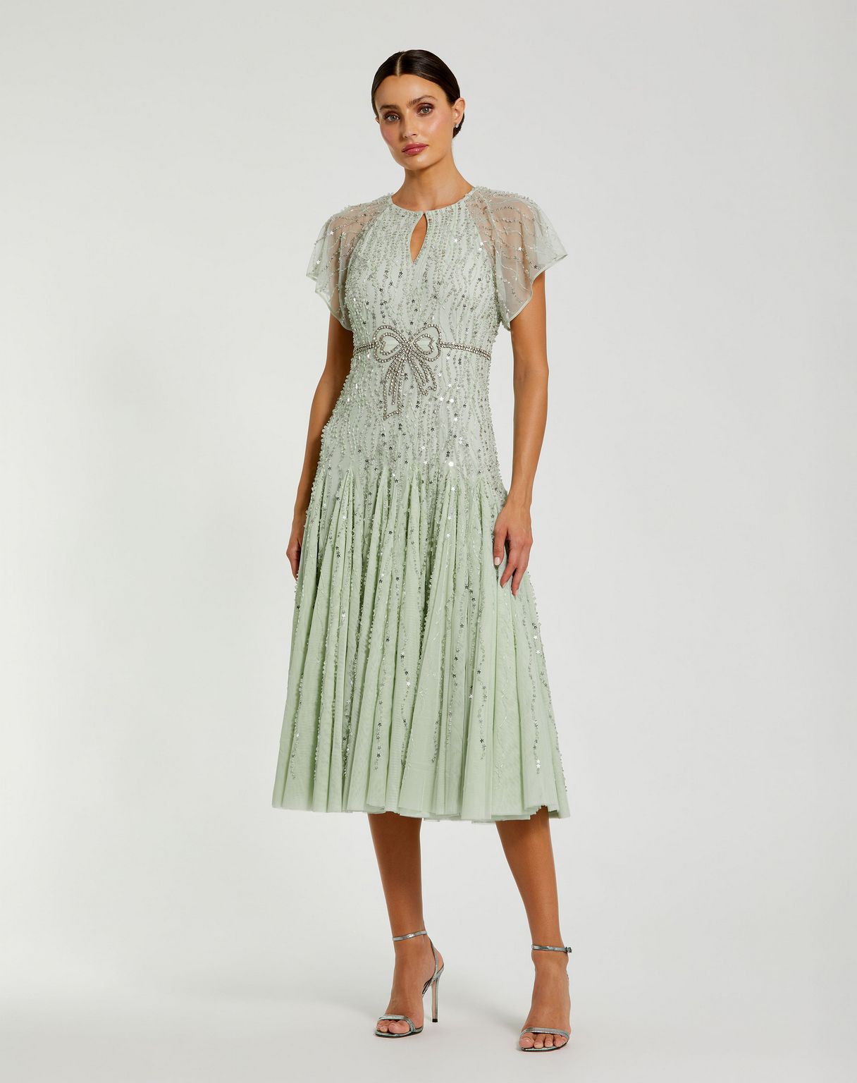 Mac Duggal 94128 Tea Length Lace Midi Cocktail Dress