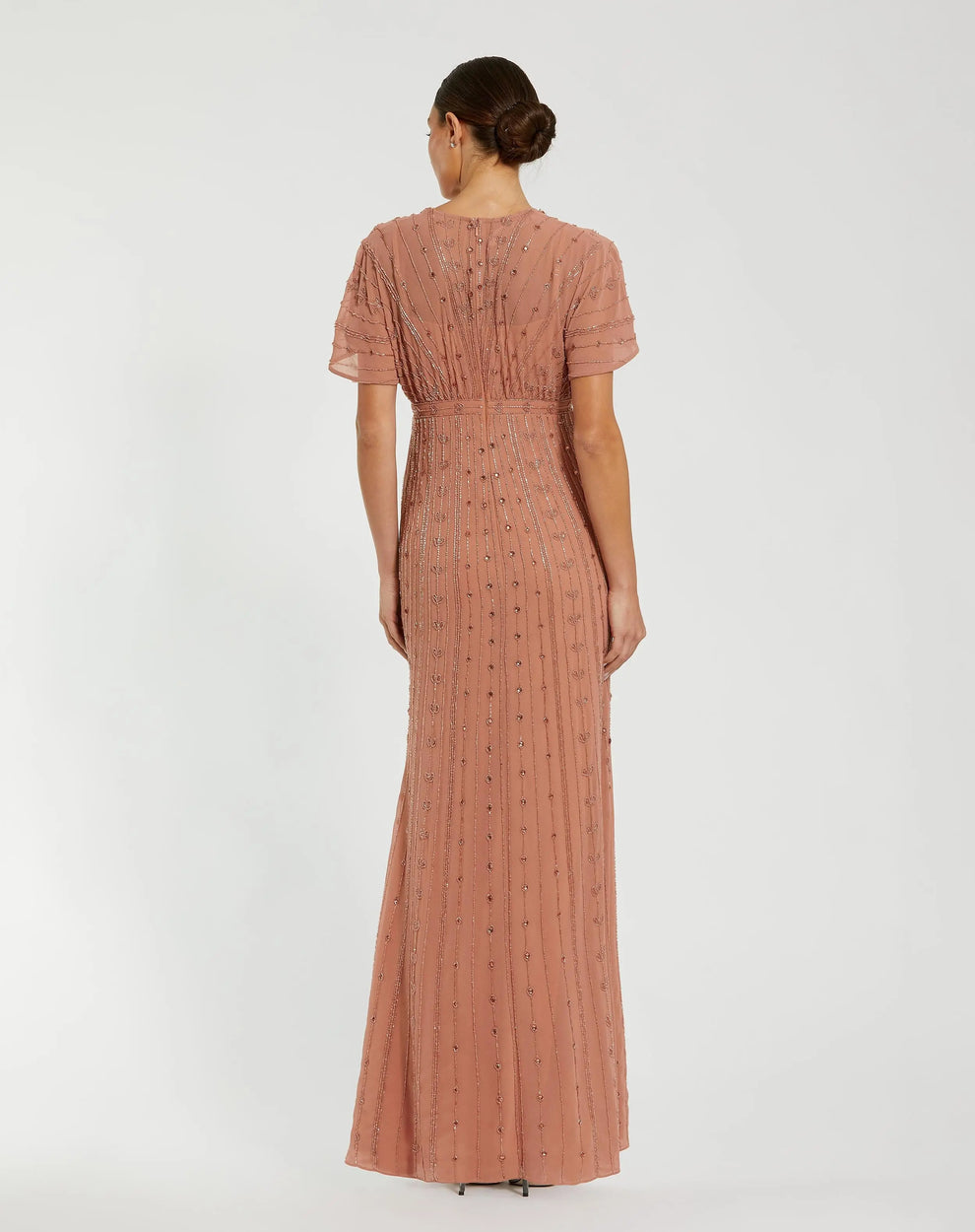 V-Neck Floor-Length Chiffon Formal A-Line Mac Duggal 94149