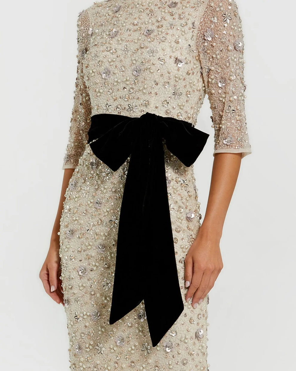 Mother of the Bride Dresses Long Formal Sequin Mother of the Bride Dress Oyster Black