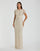 Formal Dresses Long Fitted Floral Formal Evening Dress  Oyster