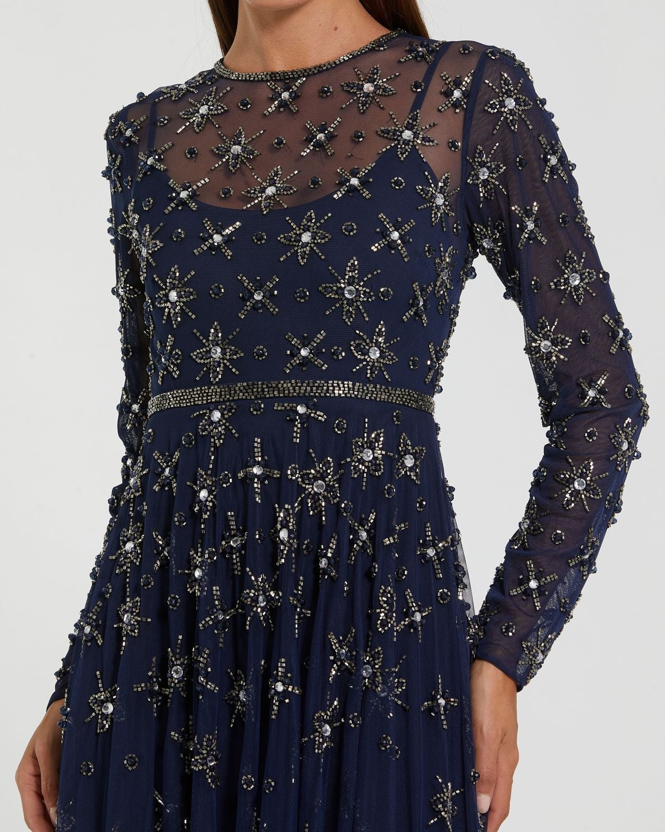 Mother of the Bride Dresses Formal Long Beaded Mother of the Bride Dress Midnight