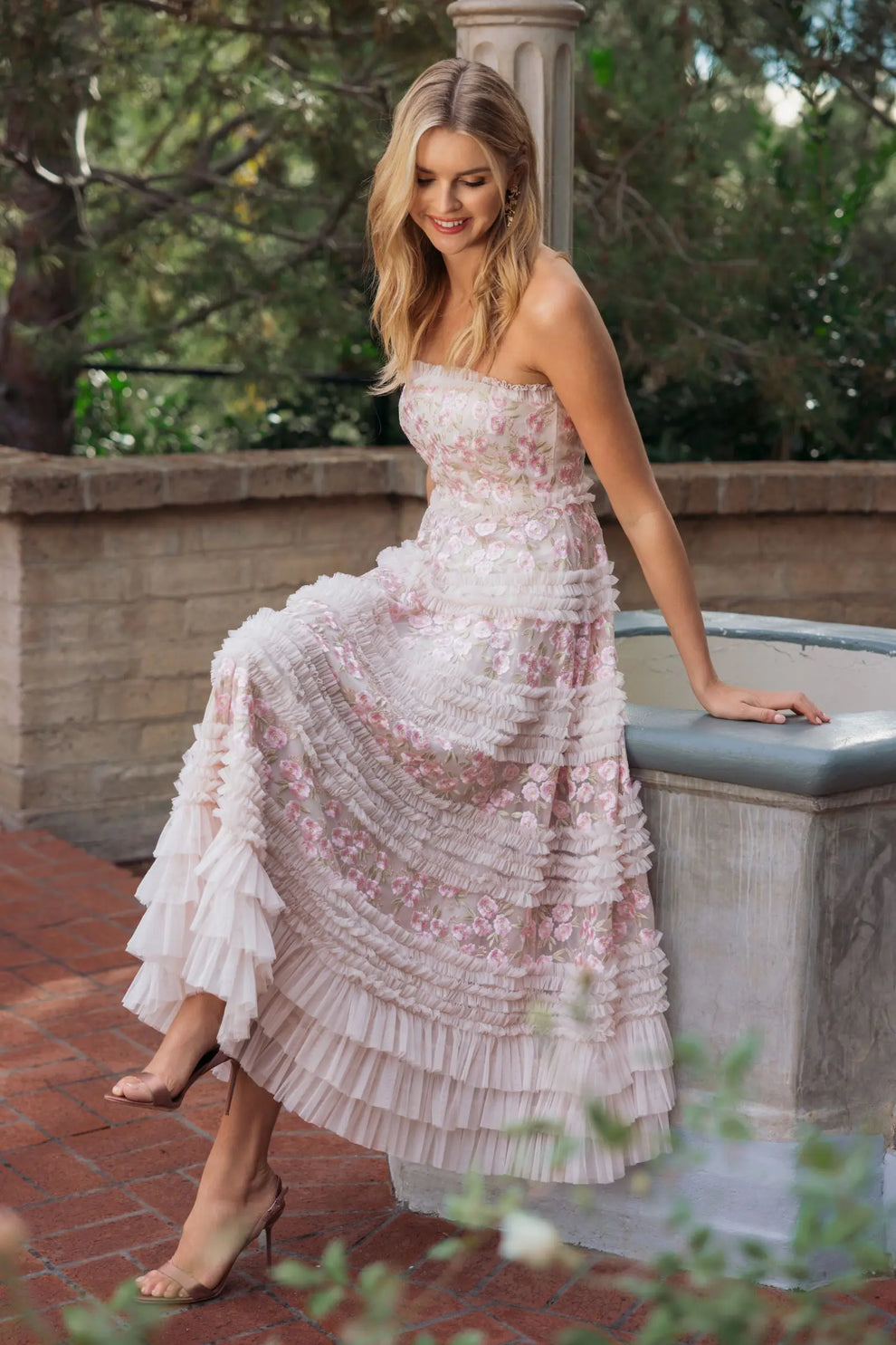 Strapless Ankle Floral Cocktail Dress by Mac Duggal 94252