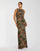 Formal Dresses Formal Long Floral Printed Evening Dress Charcoal Multi
