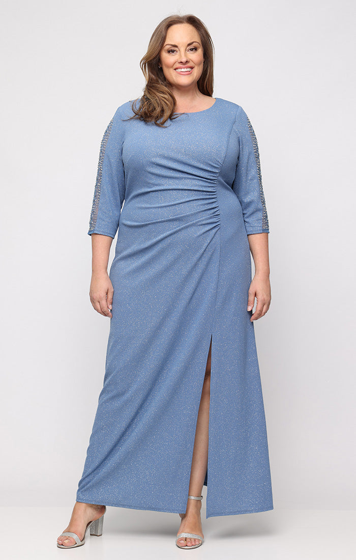 Jewel Floor-Length Jersey Formal Sheath/Column Gown SL Fashions 9427311