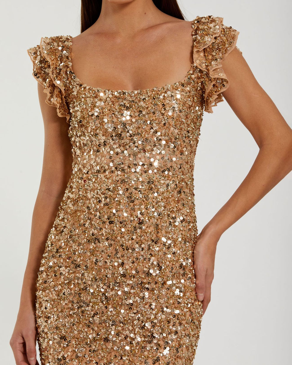 Square Floor-Length Sequin Formal Sheath Mac Duggal 94279