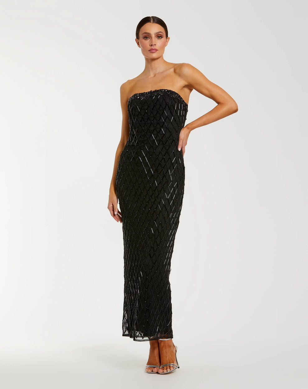 Strapless Floor-Length Sequin Formal Sheath Mac Duggal 94288