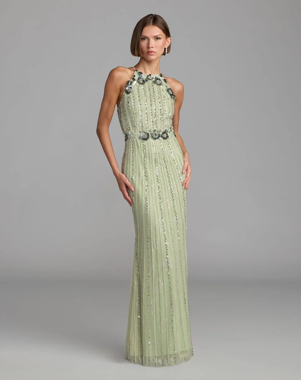 Halter Floor-Length Sequin Formal Sheath Mac Duggal 94308