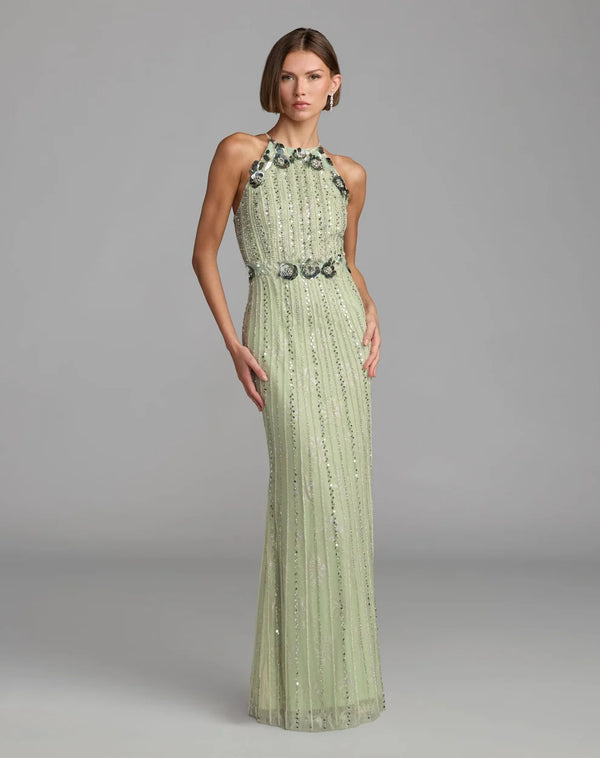 Halter Floor-Length Sequin Formal Sheath Mac Duggal 94308