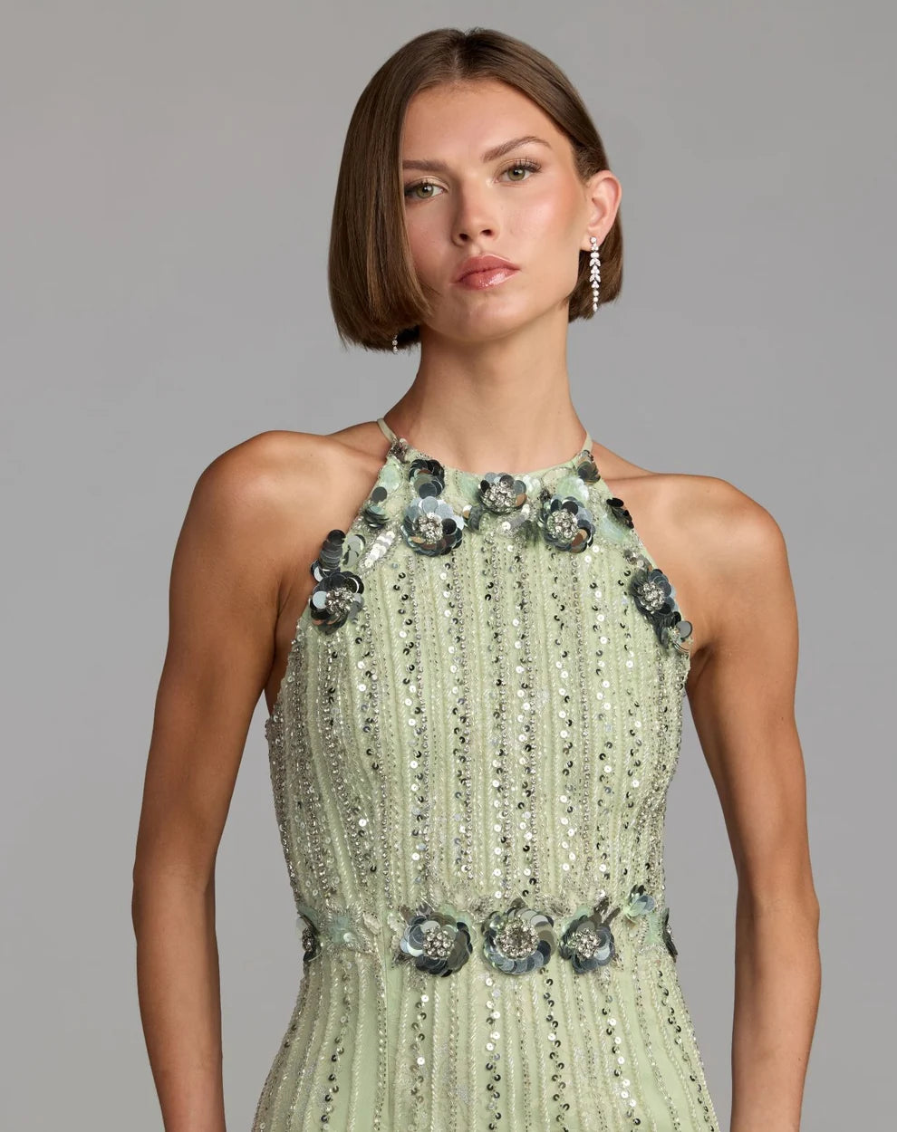 Halter Floor-Length Sequin Formal Sheath Mac Duggal 94308