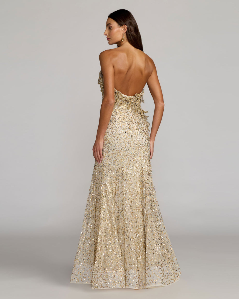 Strapless Curved Neck Floor-Length Sequin Formal Mermaid/Trumpet Mac Duggal 94325