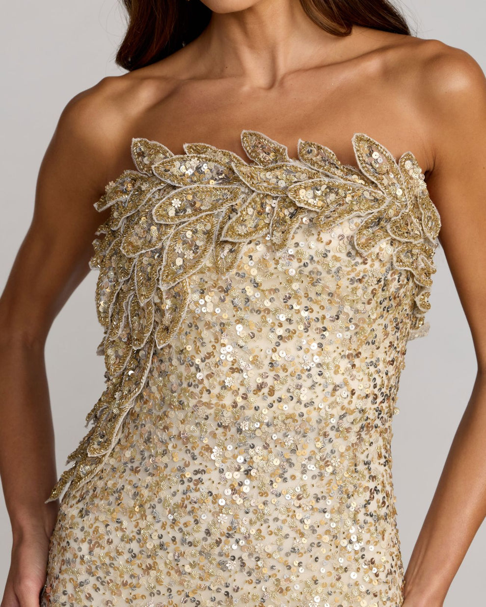 Strapless Curved Neck Floor-Length Sequin Formal Mermaid/Trumpet Mac Duggal 94325