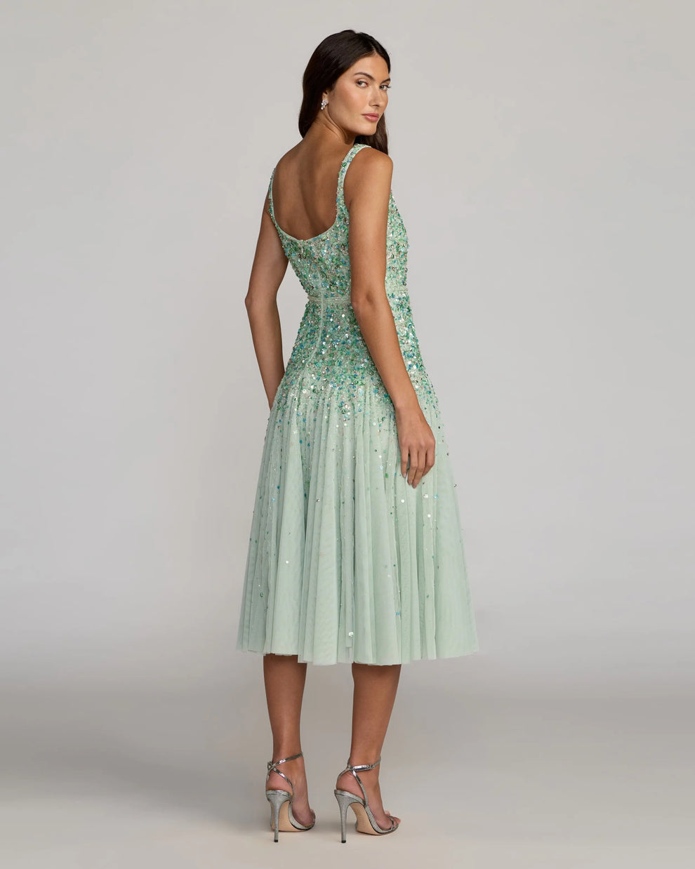 Scoop Tea-Length Tulle Formal A-Line Dress Mac Duggal 94334