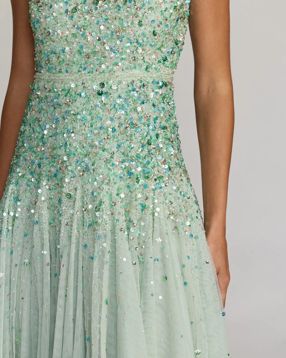 Scoop Tea-Length Tulle Formal A-Line Dress Mac Duggal 94334