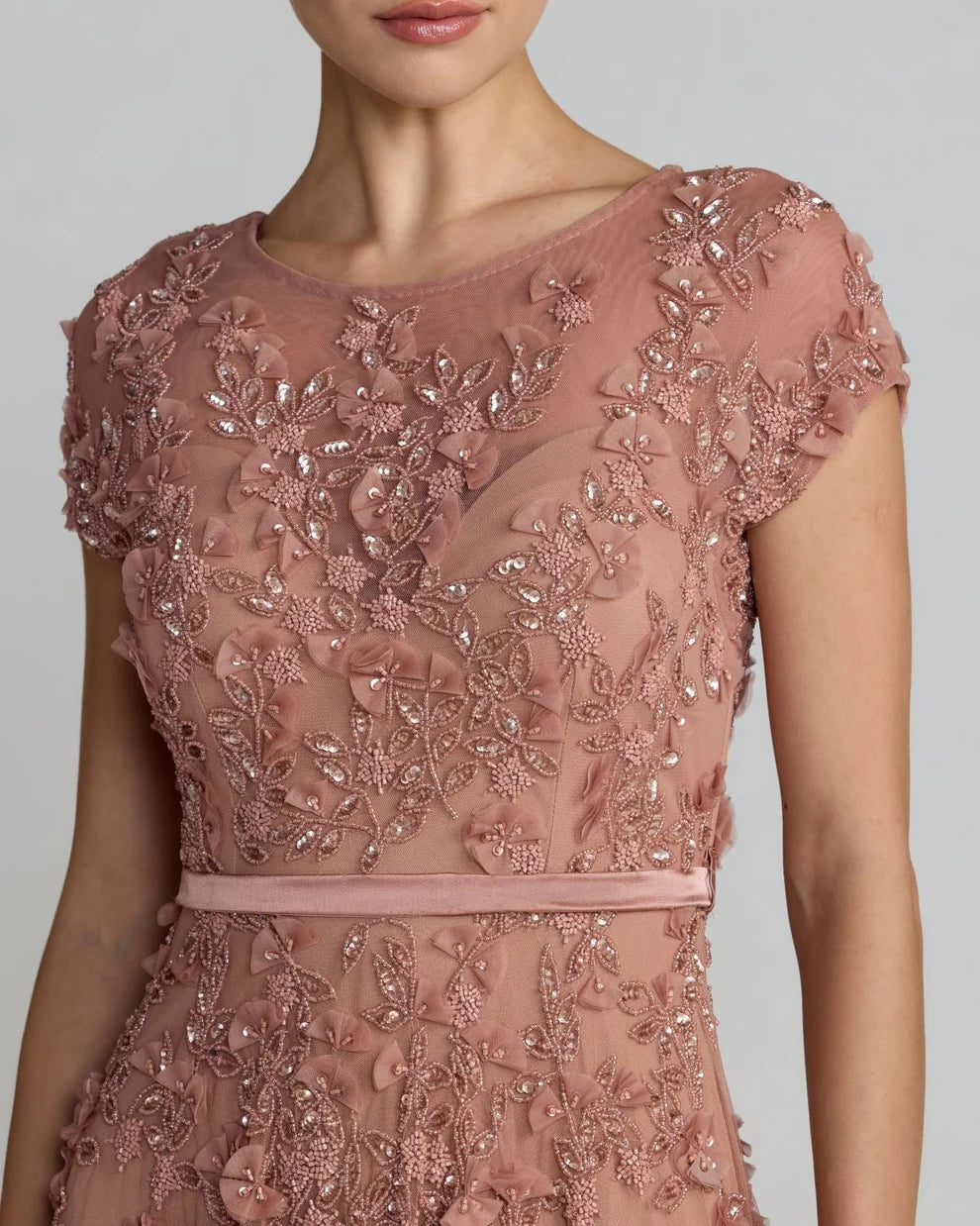 Cocktail Dresses Midi Floral Short A Line Cocktail Dress Mac Duggal 94339 Rosewood