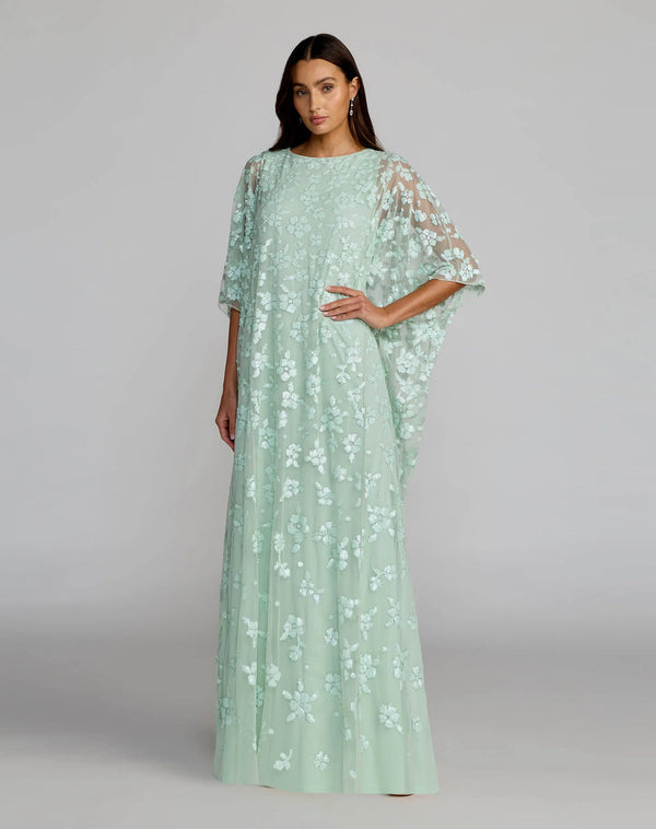 Bateau Floor-Length Mesh Formal A-Line Gown Mac Duggal 9441