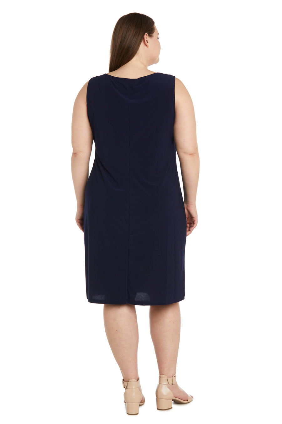 Navy Rose R&M Richards 9447W Plus Size Print Short Jacket Dress ...